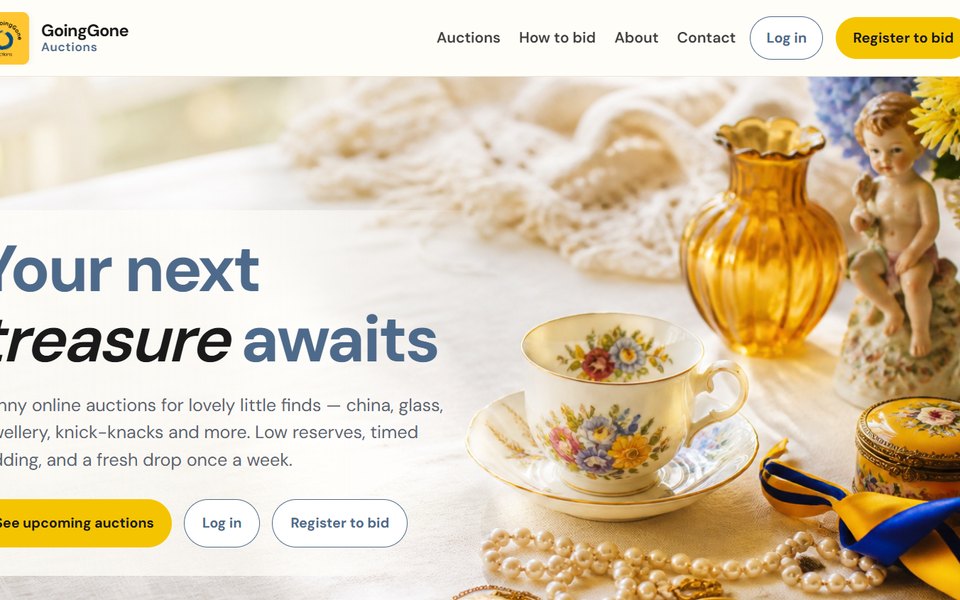 Going Gone Auctions website